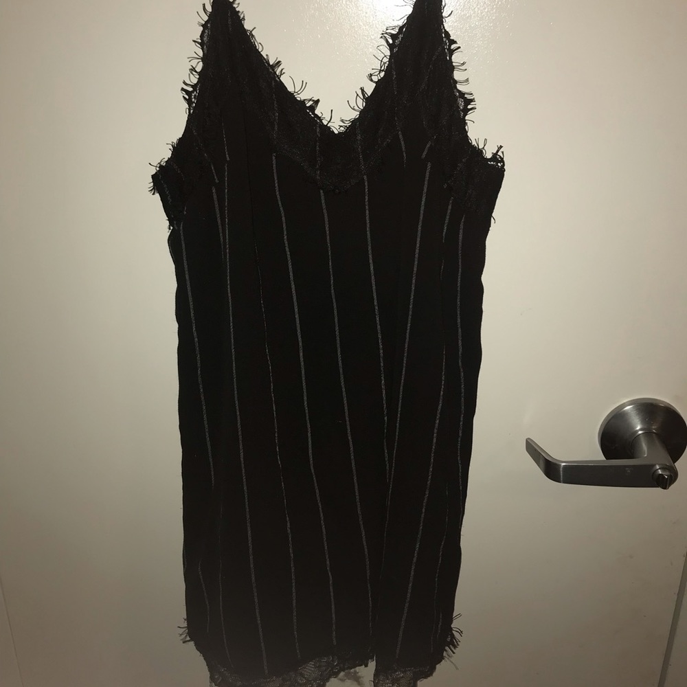 Amazing Lace Pinstripe Mini Dress